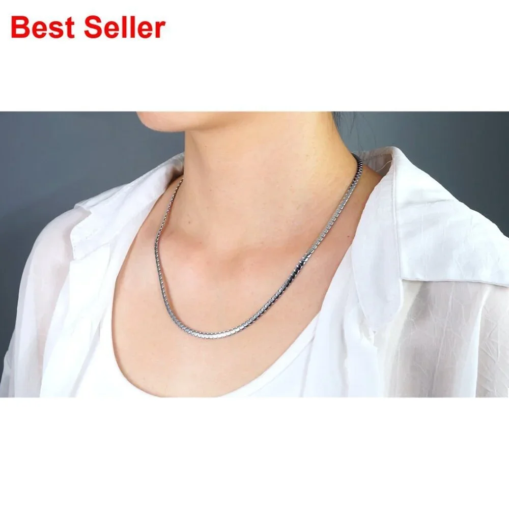 3mm Flat Link Chain Necklace Gold Plated Stainless Steel Lobster Clasp